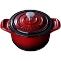 Mini Round 4-In. Cast Iron Casserole, Red